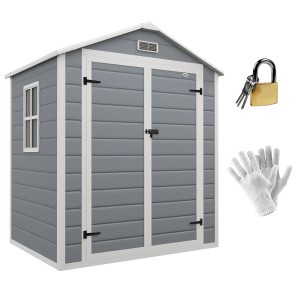 £50 Off Outsunny Garden Shed 6'x4.5' Plastic Tool Storage House